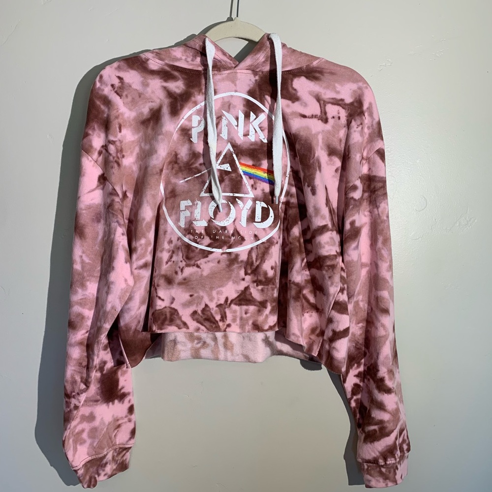 Pink Floyd Pink Tie Dye Crop Sweater NWT